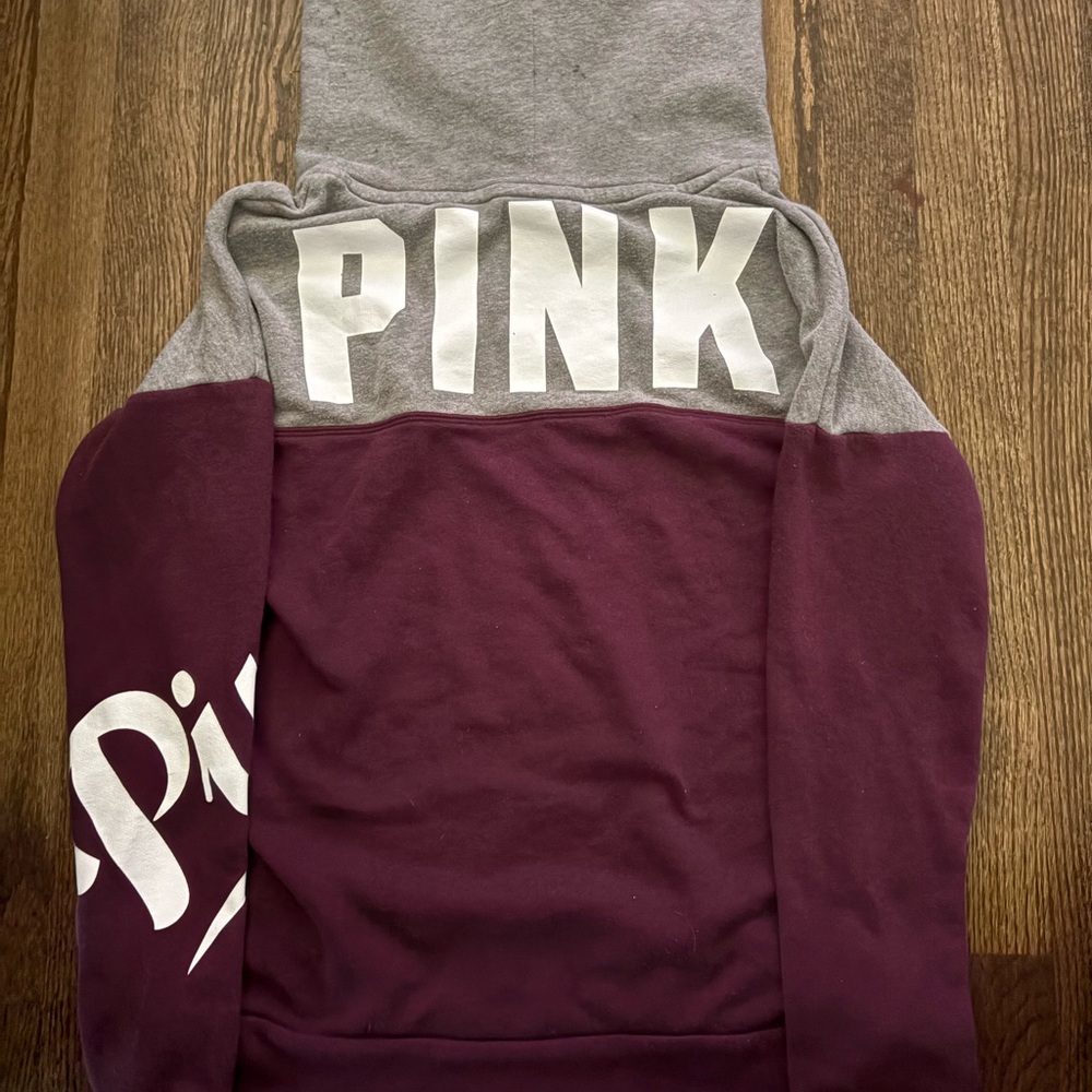 PINK VS XS purple and gray turtle neck hoodie